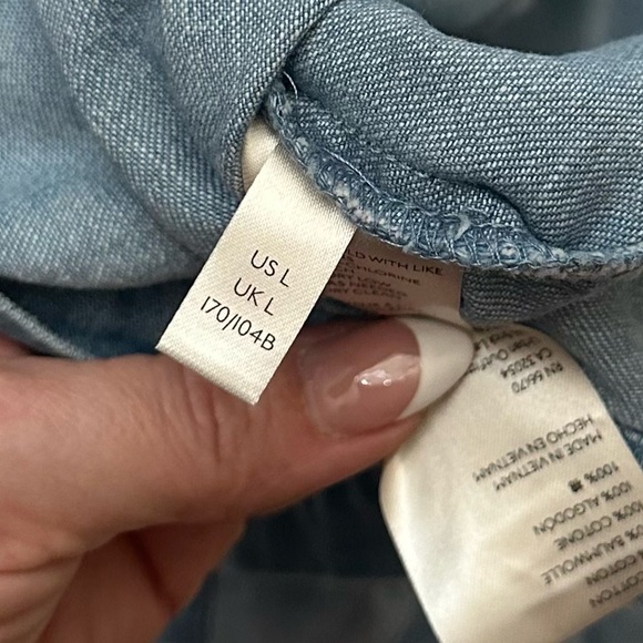 Free People Sami Light Blue denim chambray halter Mini Dress 51869 - Picture 15 of 16